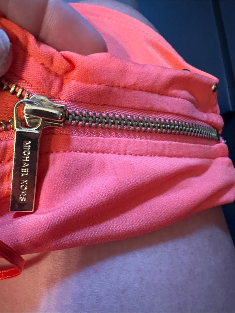 Michael Kors Coral-Orange Draped Cowl Neck Sleeveless Top